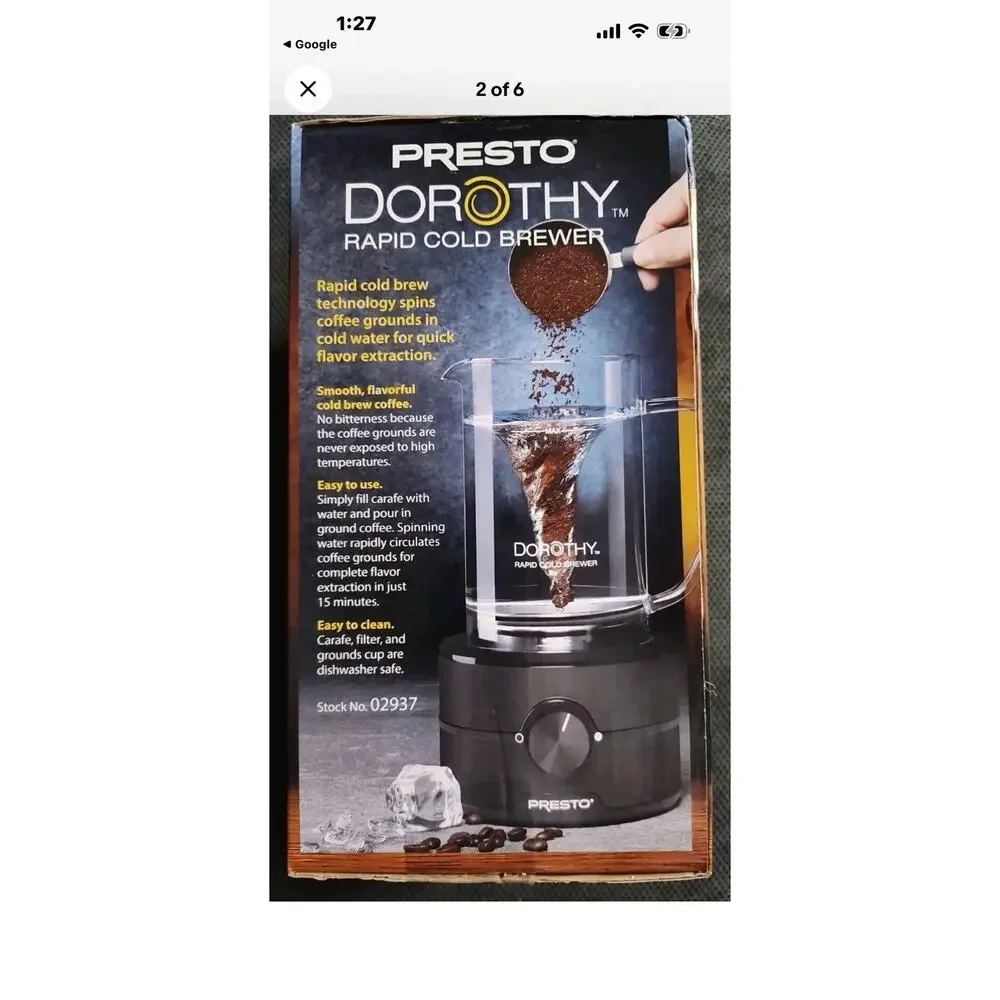 Presto 02937 Dorothy™ Electric Rapid Cold Brewer - Cold Brew at Home in 15 mins